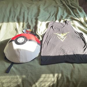Pokeball backpack w. Team Instinct tank
